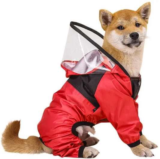 Pet Dog Raincoat the Dog Face Pet Clothes Jumpsuit Waterproof Dog Jacket Dogs Water Resistant Clothes for Dogs Pet Coat